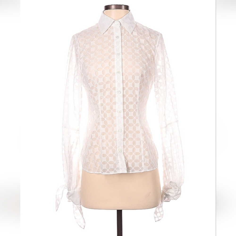 Etcetera White Patterned Blouse